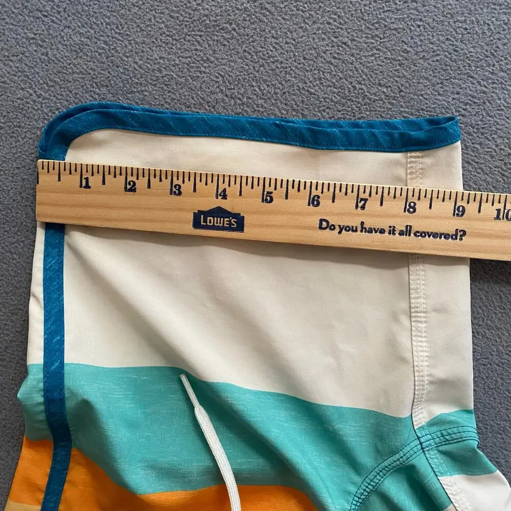 Oneill Boys Lennox Scallop Boardshorts 26 Blue Hyperdry Stretch Swim‎ Beach